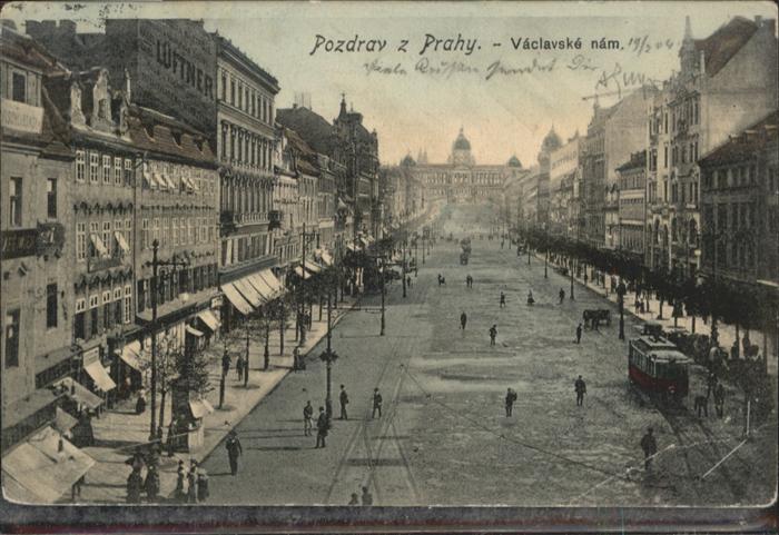 Prag Prahy Prague Vaclavsle Strassenbahn