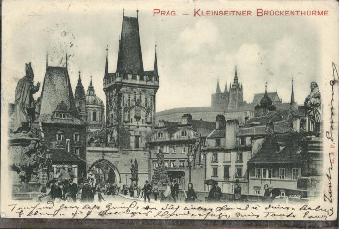 Prag Prahy Prague Kleinseitner Brückenthürme