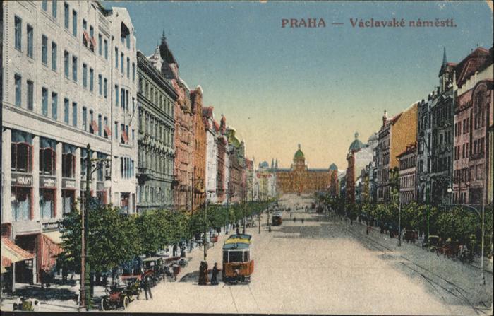 Prag Prahy Prague Vaclavske Strassenbahn