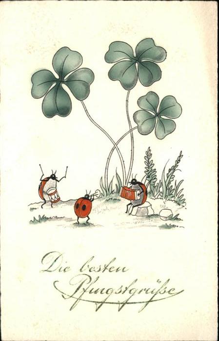 Marienkaefer vermenschlicht Akkordeon Pfingsten