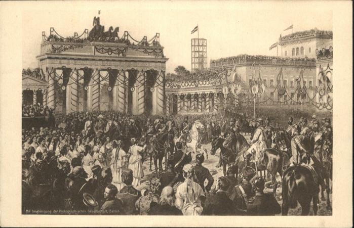 Brandenburgertor Rotes-Kreuz Einzug der Truppen Berlin C