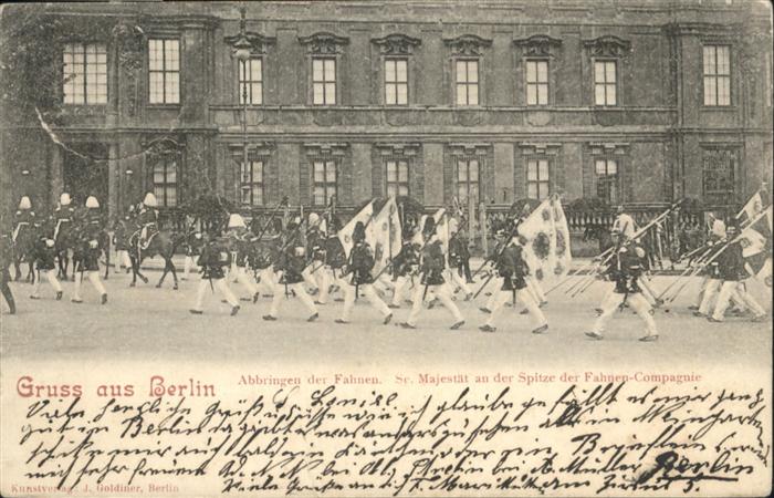 Wilhelm II Berlin Abbringen der Fahnen Fahnen-Comp