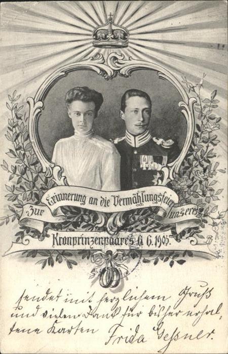 Adel Preussen Kronprinzessin Cecilie Kronprinz Friedr