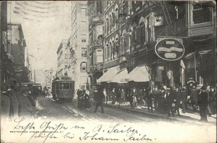 London [Handschriftlich] Westminster Street Strassenbahn