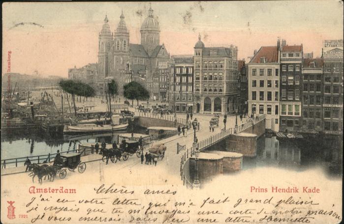 Amsterdam Niederlande Prins Hendrik Kade Kutsche Brücke