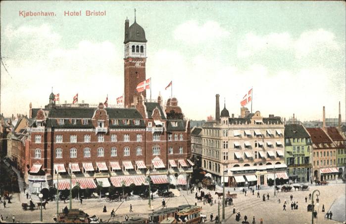 Kopenhagen Hotel Bristol Kutsche Strassenbahn