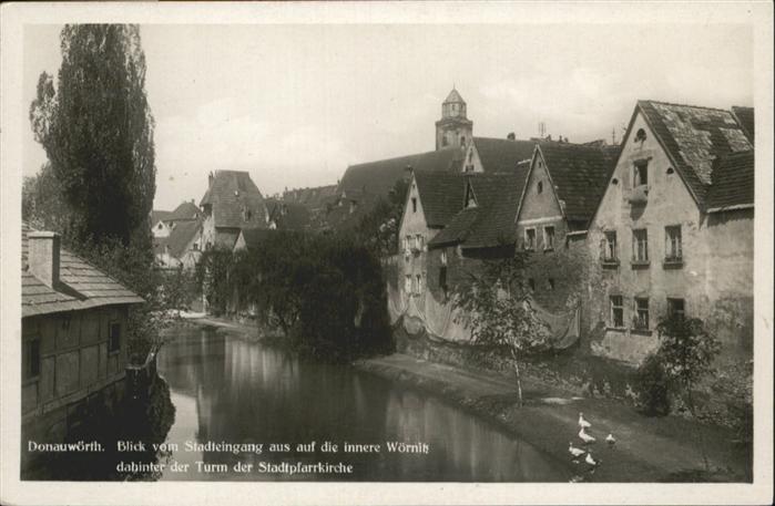 Donauwoerth Bayern Woernitz
Stadteingang
Turm der Stadtpfarrkirche