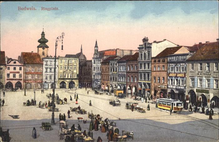 Budweis Ceske Budejowice Ringplatz Strassenbahn