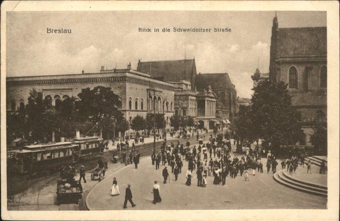 Breslau Niederschlesien Schweidnitzer Strasse Strassenbahn