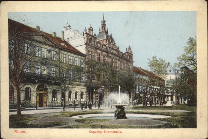 Pilsen Plzen Czechia Kopezky Promenade Brunnen