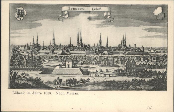 LueBECK CITY im Jahre 1653 nach Merian