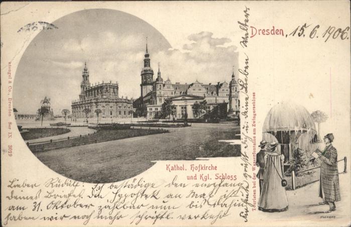 DRESDEN Elbe Kath. Hofkirche Koenigl. Schloss