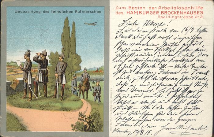 Hamburg Beobachtung feindl. Aufmarsch