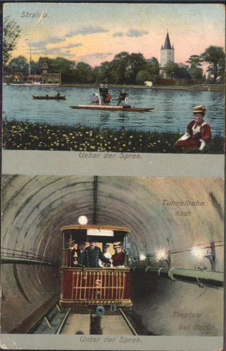 BERLIN CITY Spree Tunnelbahn Treptow