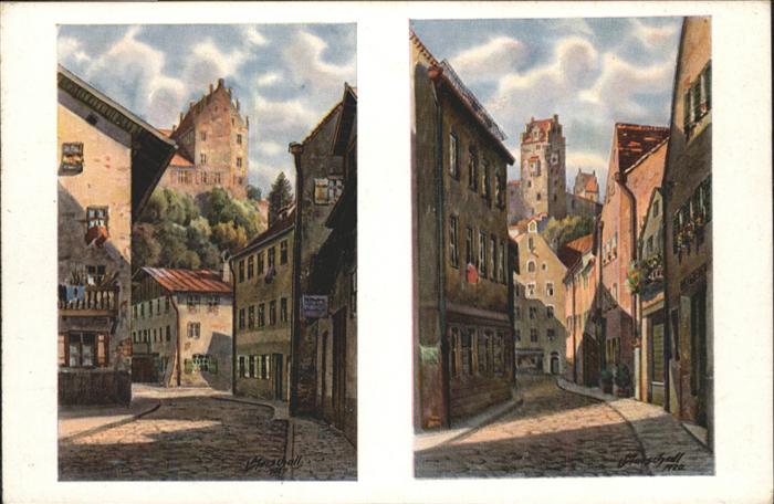 Fuessen Straßenbilder Künstlerkarte [V. Marscha