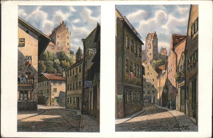 Fuessen Straßenbilder Künstlerkarte [V. Marscha