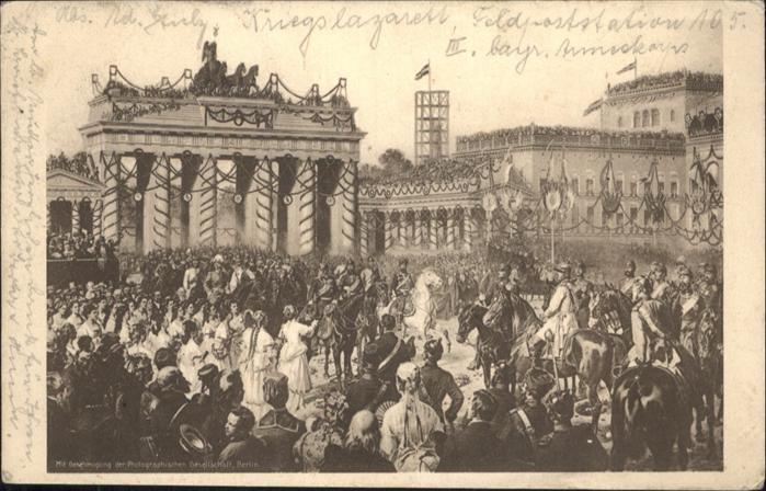 BERLIN  CITY Einzug der Truppen Berlin Feldpostkarte