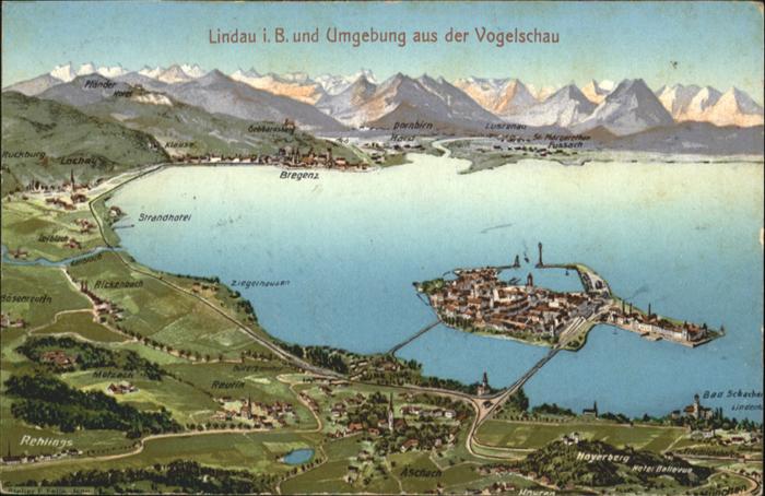 Lindau Bodensee Vogelschau Bodensee Bregenz Feldpost