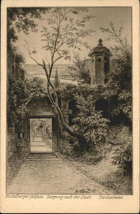 Heidelberg Neckar Schloss Burgweg Karlsschanze