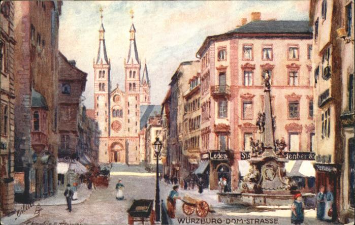 WueRZBURG Bayern Dom Strasse Brunnen