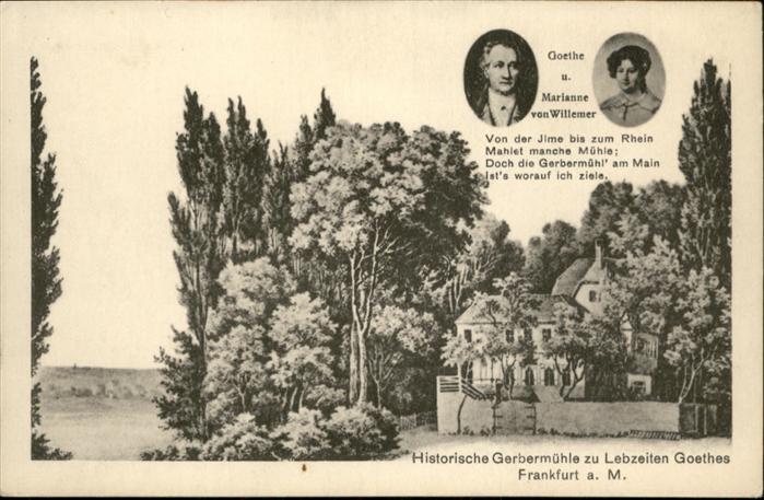 Frankfurt Main Historische Gerbermühle Goethe Marianne