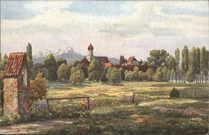 Wasserburg Bodensee Säntis Künstler V. Marschall