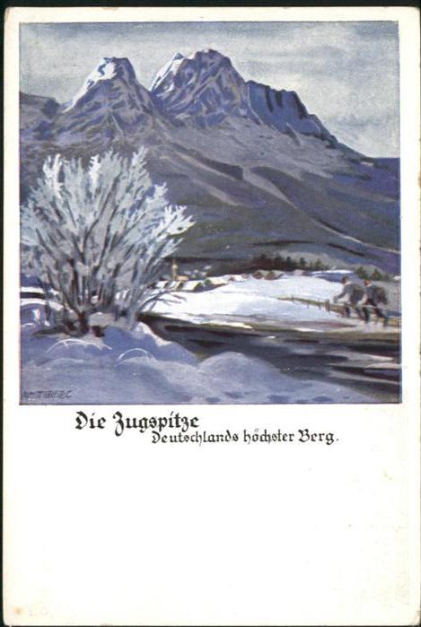 Zugspitze Deutschlands höchster Berg Schnee