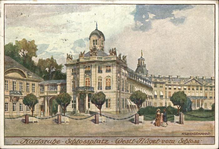 Karlsruhe Schlossplatz Westl. Flügel Schloss