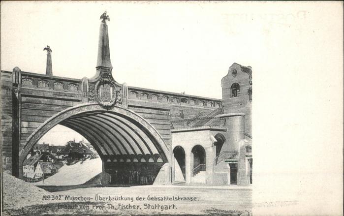 Muenchen Bayern ueberbrueckung Gebsattelstrasse Pf. Th. Fischer