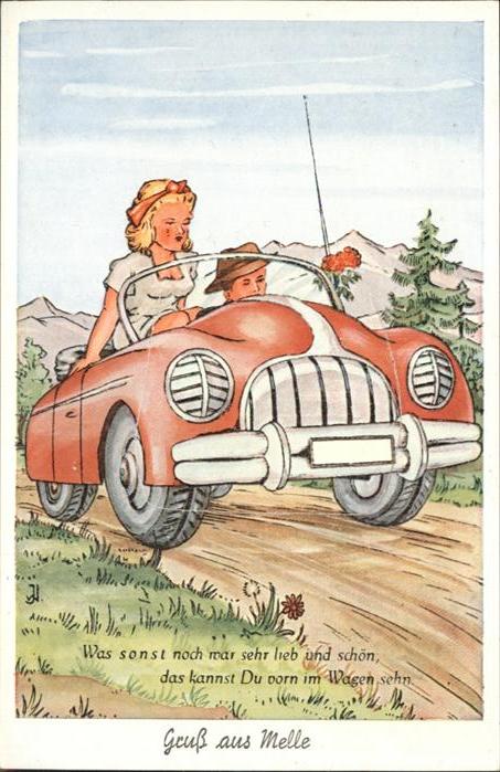 Melle Leporello Karte Autofahrt Spruch