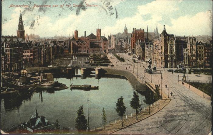 Amsterdam Niederlande Brücke Strassenbahn Station