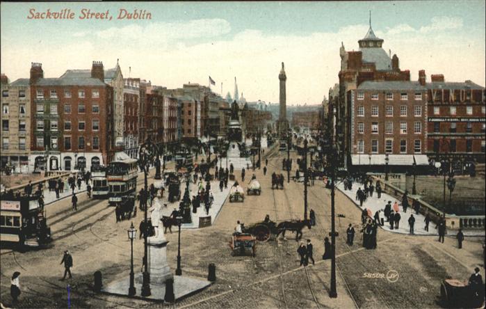 DUBLIN  Ireland Sackville Street Strassenbahn Kutsche