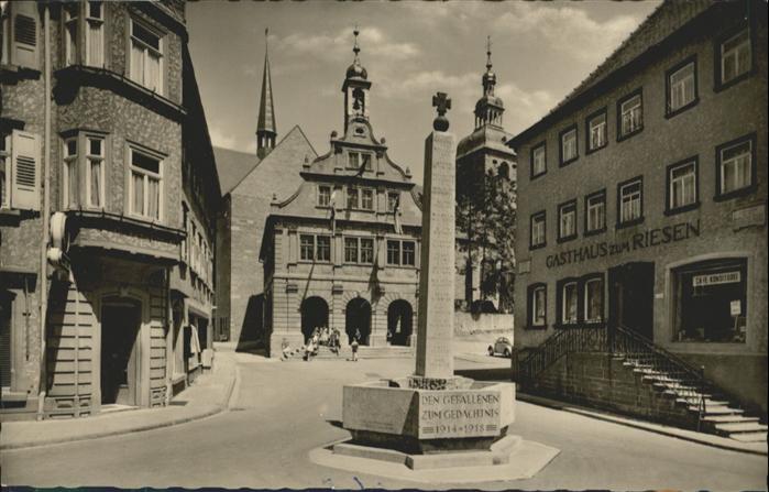 Buchen Odenwald Altes Rathaus Gasthaus zum Riesen