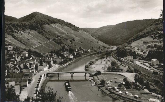 Obernhof Lahn Schiff Brücke Lahn