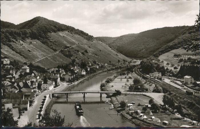 Obernhof Lahn Lahn Brücke Schiff