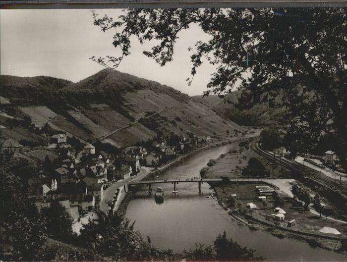 Obernhof Lahn Schiff Lahn Brücke