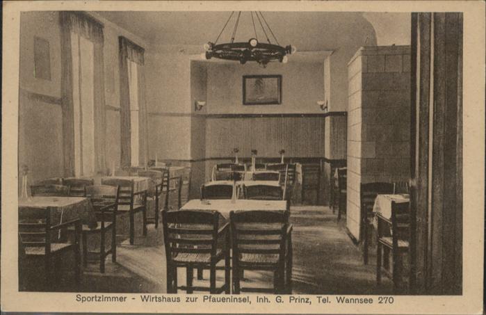 Wannsee Wirtshaus zur Pfaueninsel Sportzimmer