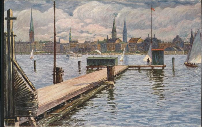 HAMBURG  CITY Binnenalster Kuenstler Max Ullmann