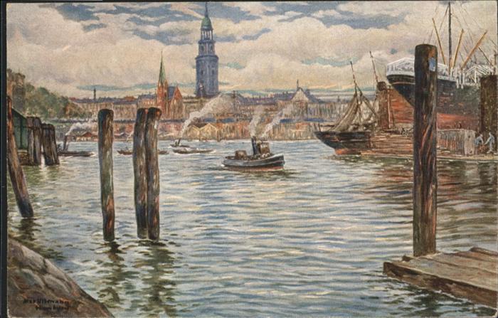 HAMBURG  CITY Reiherstiegwerk Michaelisturm Kuenstler Max Ullmann