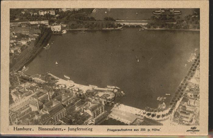 HAMBURG  CITY Binnenalster Jungfernstieg Fliegeraufnahme