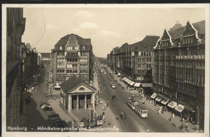 HAMBURG  CITY Moeckebergstrasse Spitalerstrasse Strassenbahn