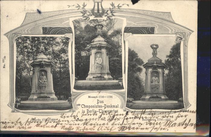 BERLIN CITY Componisten Denkmal Tiergarten