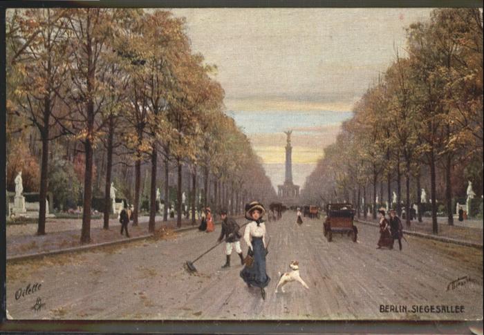 BERLIN CITY Siegesallee Kutsche Hund