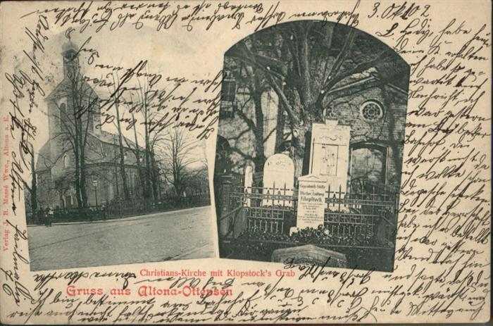 Ottensen Hamburg Christians Kirche Klopstocks Grab