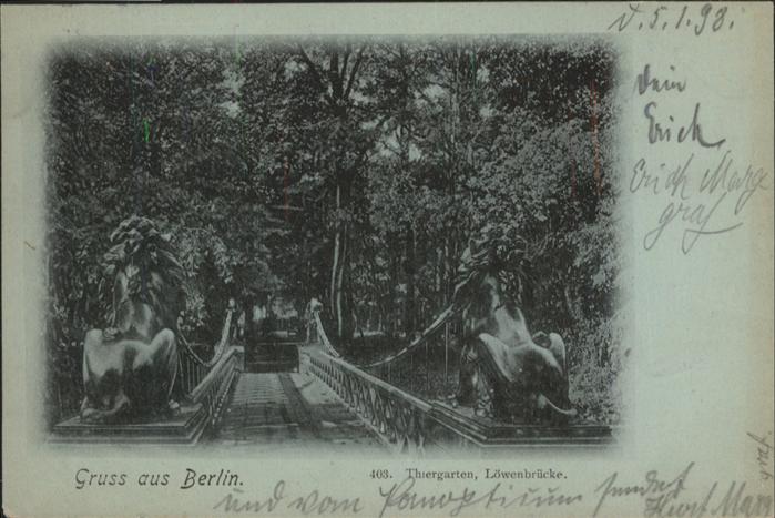 Berlin Thiergarten Löwenbrücke