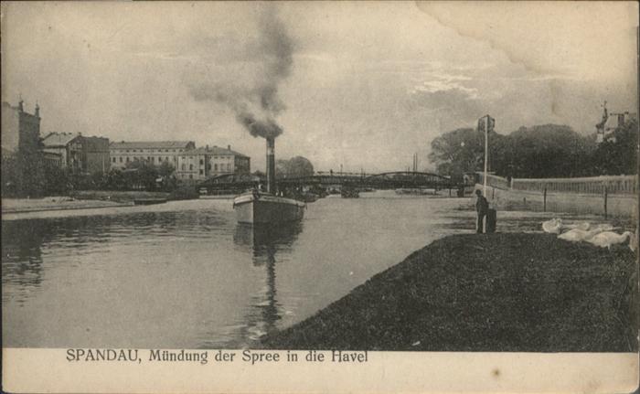Spandau Mündung Spree Schiff Brücke Schwan