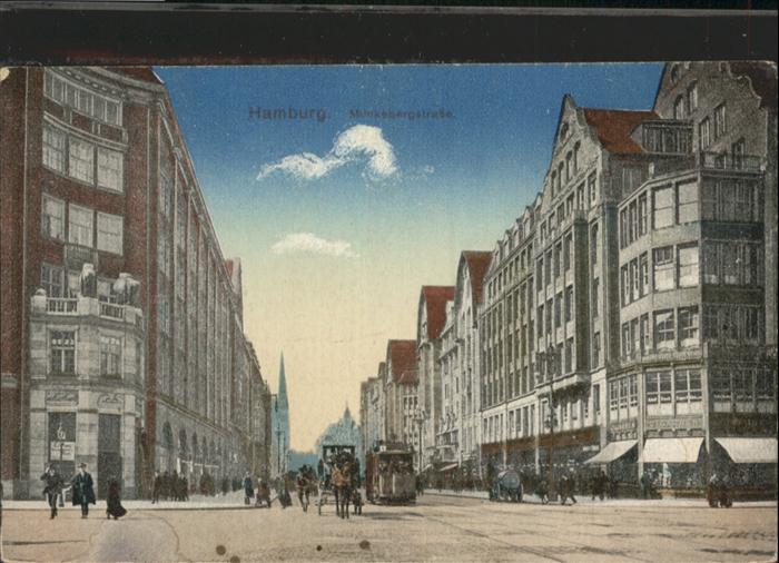 Hamburg Mönkebergstrasse Strassenbahn Kutsche