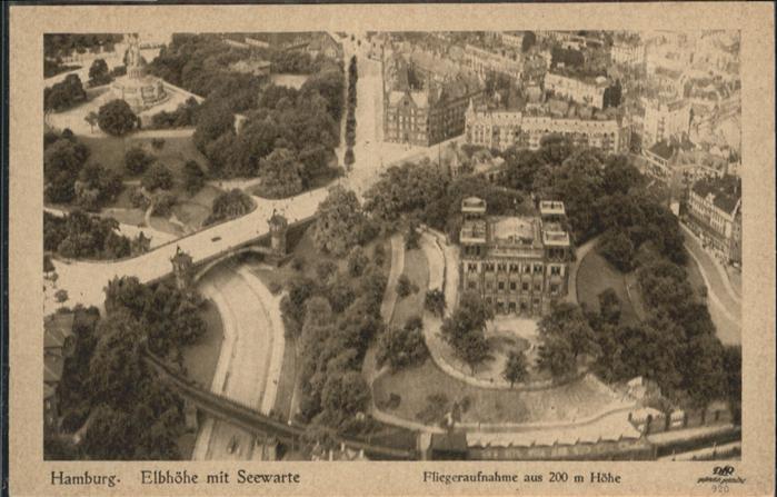 HAMBURG  CITY Elbhoehe Seewarte Fliegeraufnahme