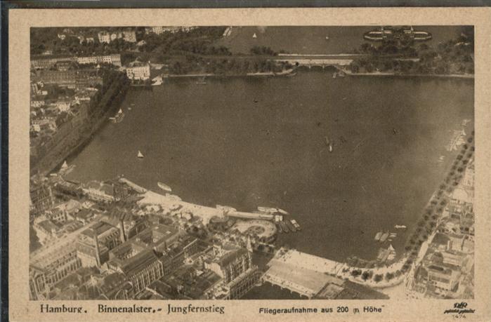HAMBURG  CITY Binnenalster Jungfernstieg Fliegeraufnahme