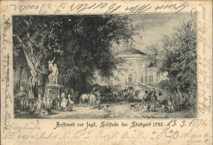 Solitude Stuttgart Jagd Aufbruch 1782
